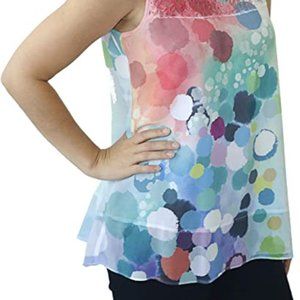 Impulse California Women's Colorful Bubbles Printed Tank Top Size Small